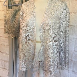 Dressy mother of the bride three piece pant suit